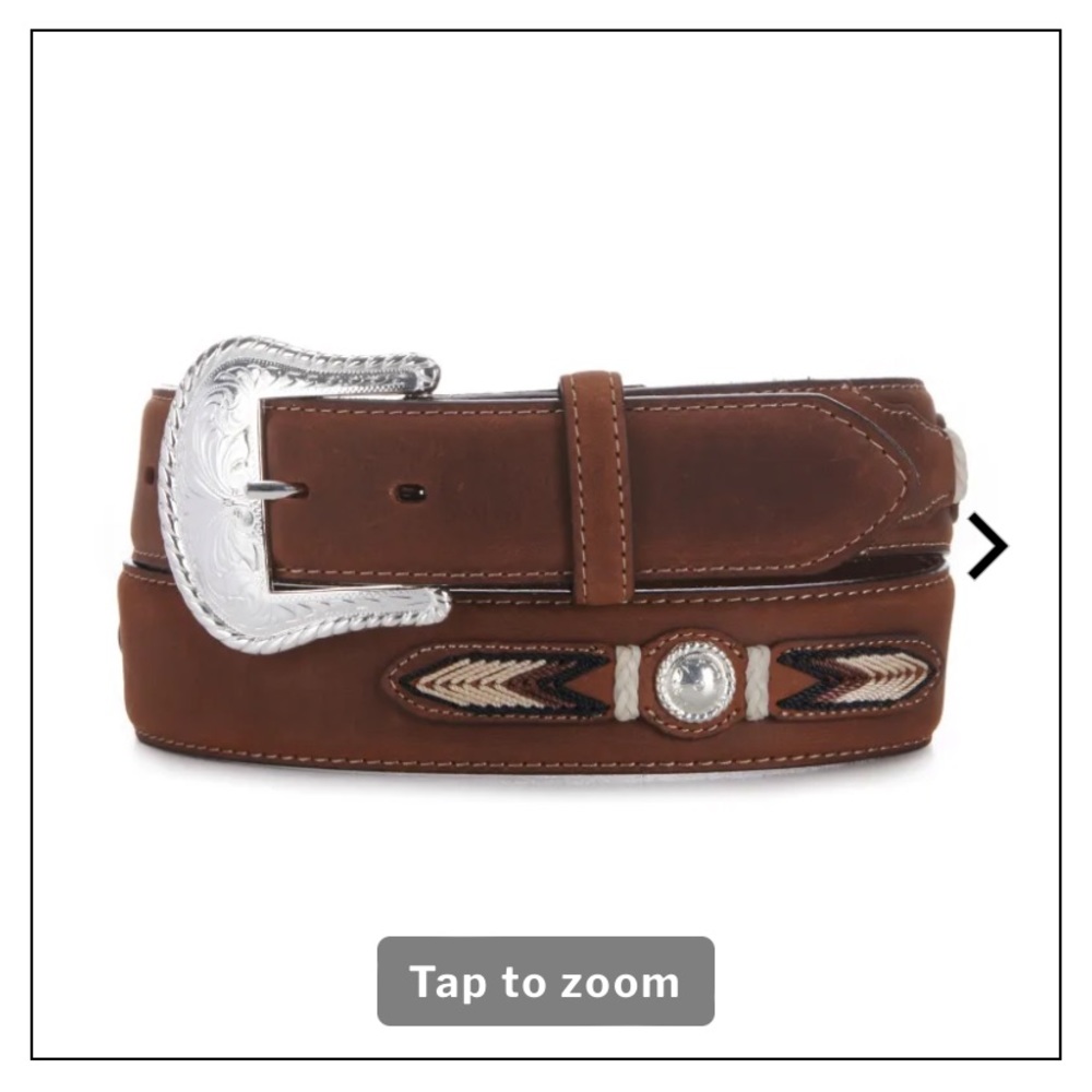 Men’s Tony Lama Sierra Madre Brown Bark Concho Western Belt